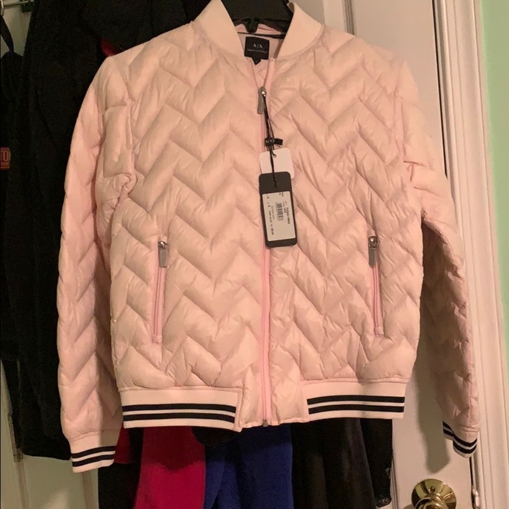 NWT Armani exchange pink bomber jacket